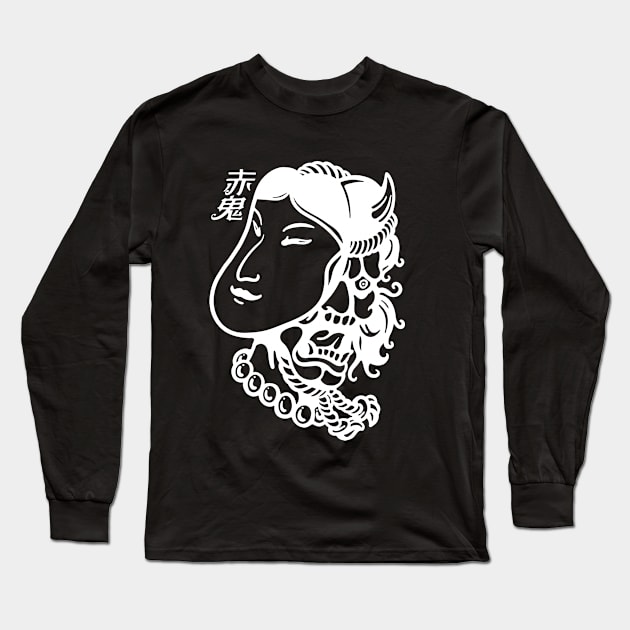 Hannya Demon IX Long Sleeve T-Shirt by RedOni Clothing